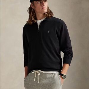 Polo Ralph Lauren Men's Performance Quarter Zip Pullover Sweatshirt Black Size M